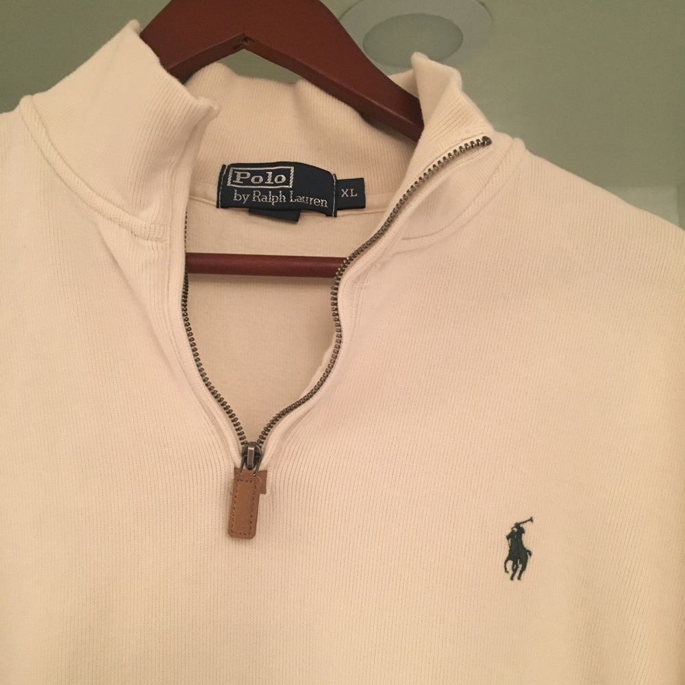 RL pullover in cream color. XL.